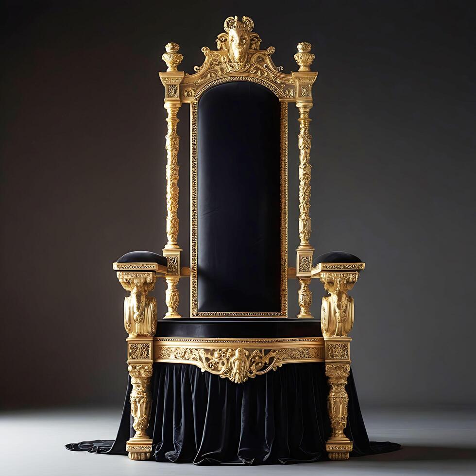 the golden throne is made of gold and black photo