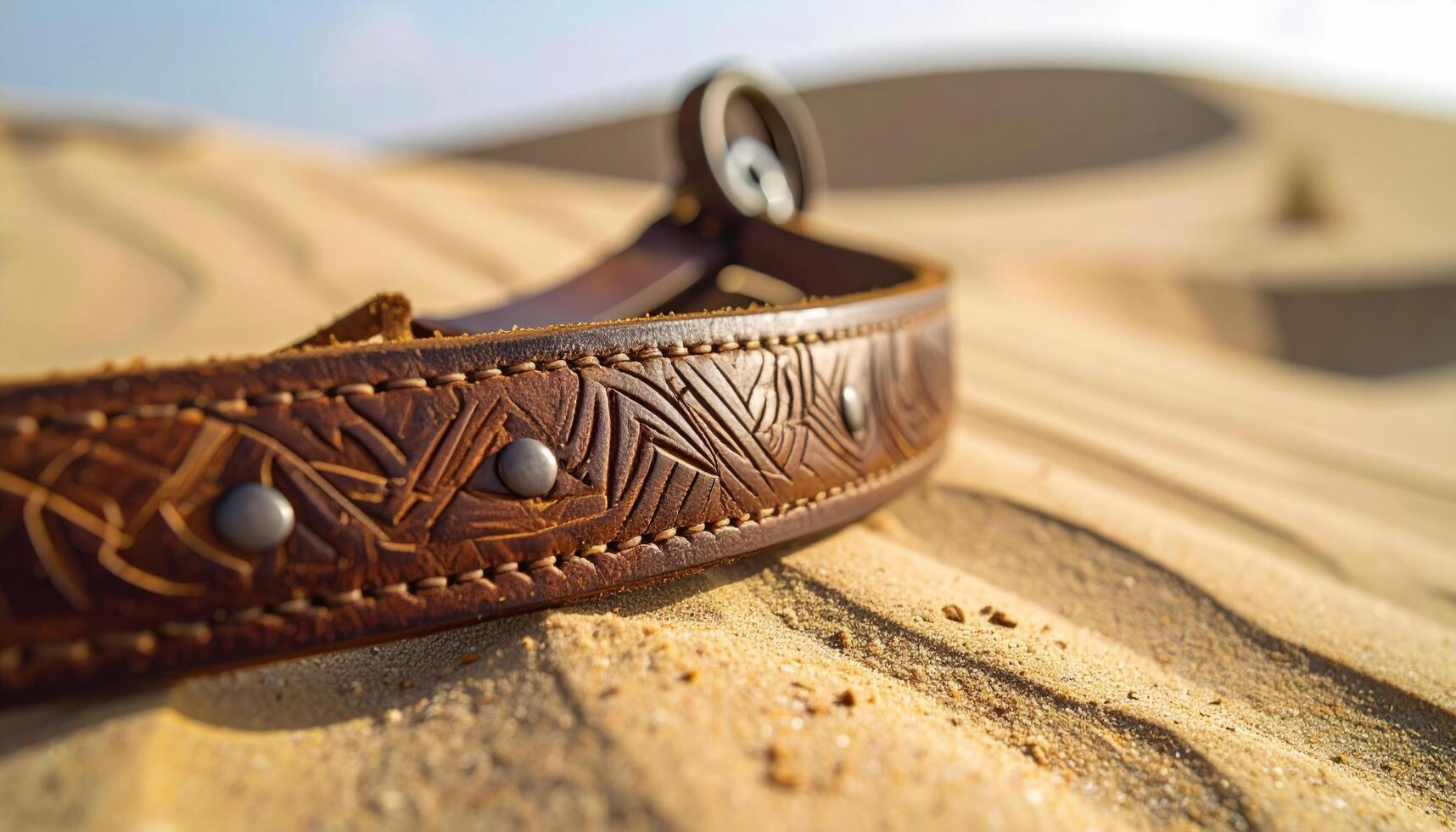 Brown Leather Belt on Desert Sand photo