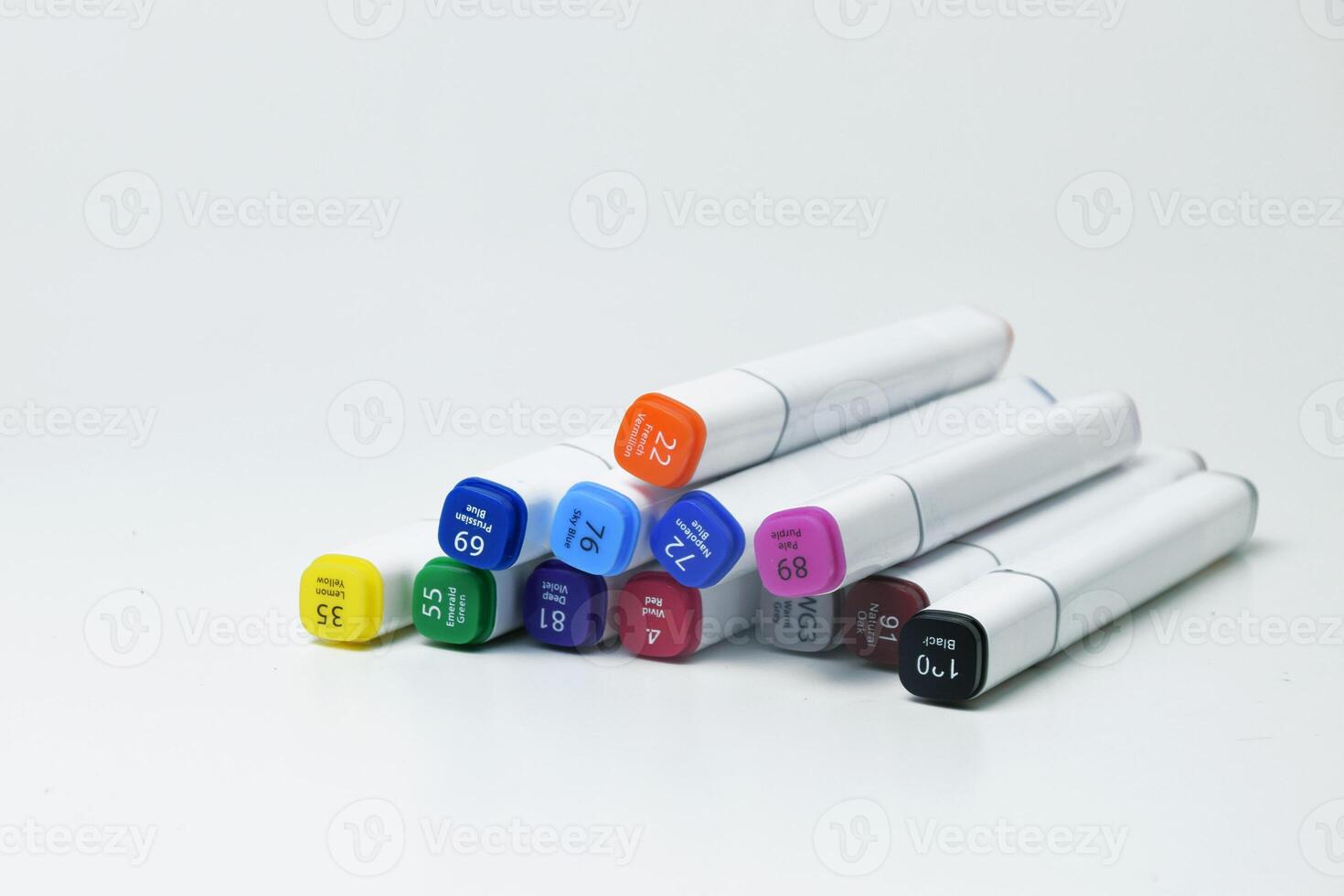 Set of Assorted Markers on Minimalist Background photo