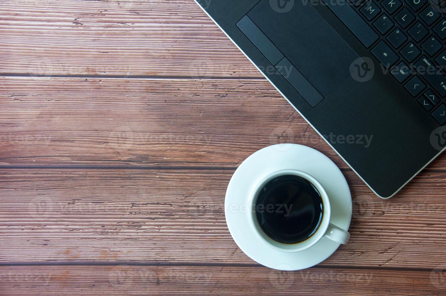 Top down view of a workspace setup customizable for text of message. Copy space concept photo