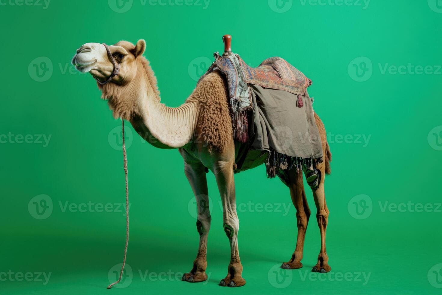 a camel with a saddle on its back photo