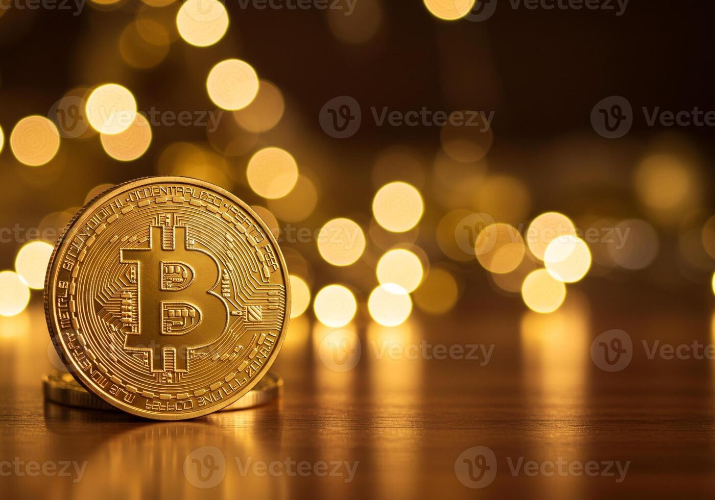 Bitcoin Trading Concept with Stock Market Background photo
