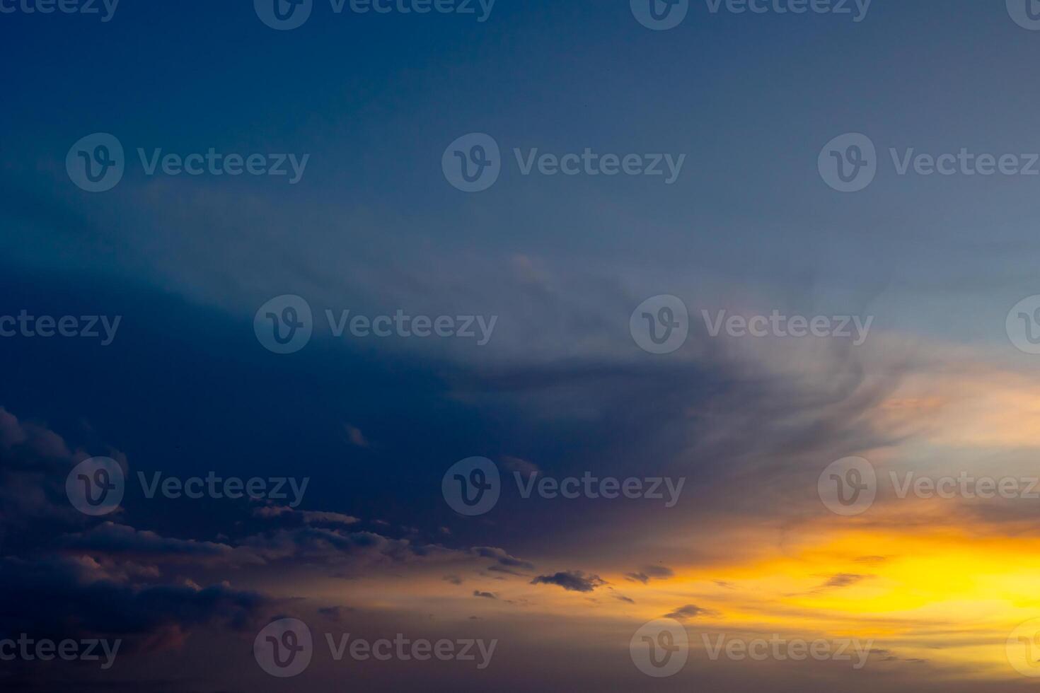 Hazy and partly cloudy sky background photo. photo
