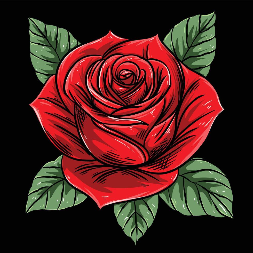 Casual art illustration of rose flower design vector