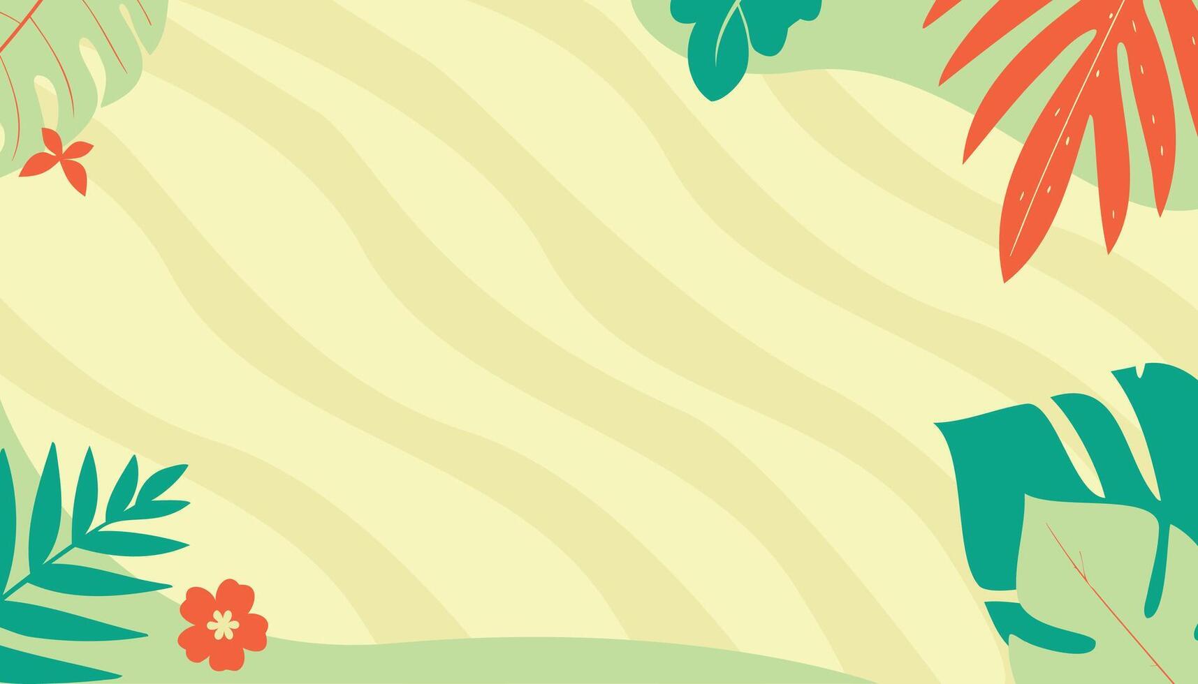 Floral Illustration Background with Green Colors vector
