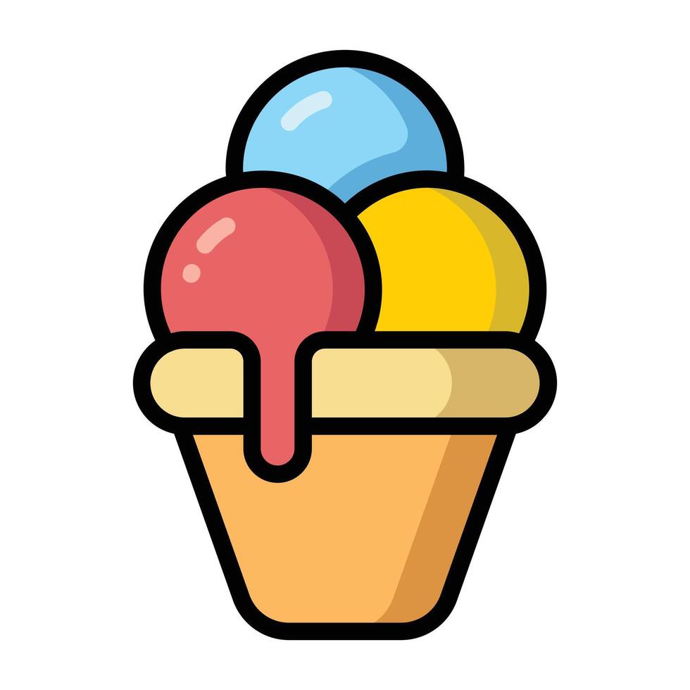 Simple Ice Cream colorful icon. The icon can be used for websites, print templates, presentation templates, illustrations. vector