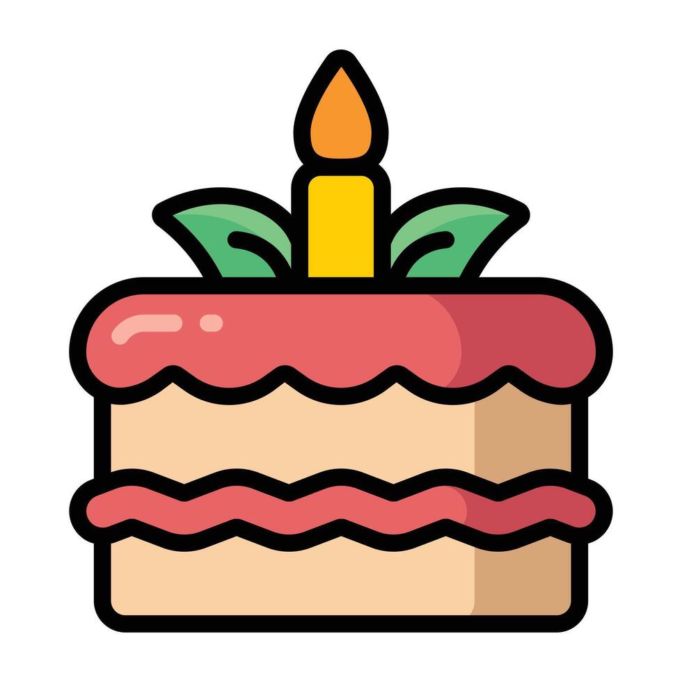 Simple Cake colorful icon. The icon can be used for websites, print templates, presentation templates, illustrations, etc vector