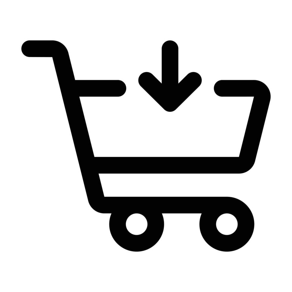 Simple Add To Cart outline icon. The icon can be used for websites, print templates, presentation templates, illustrations, etc vector