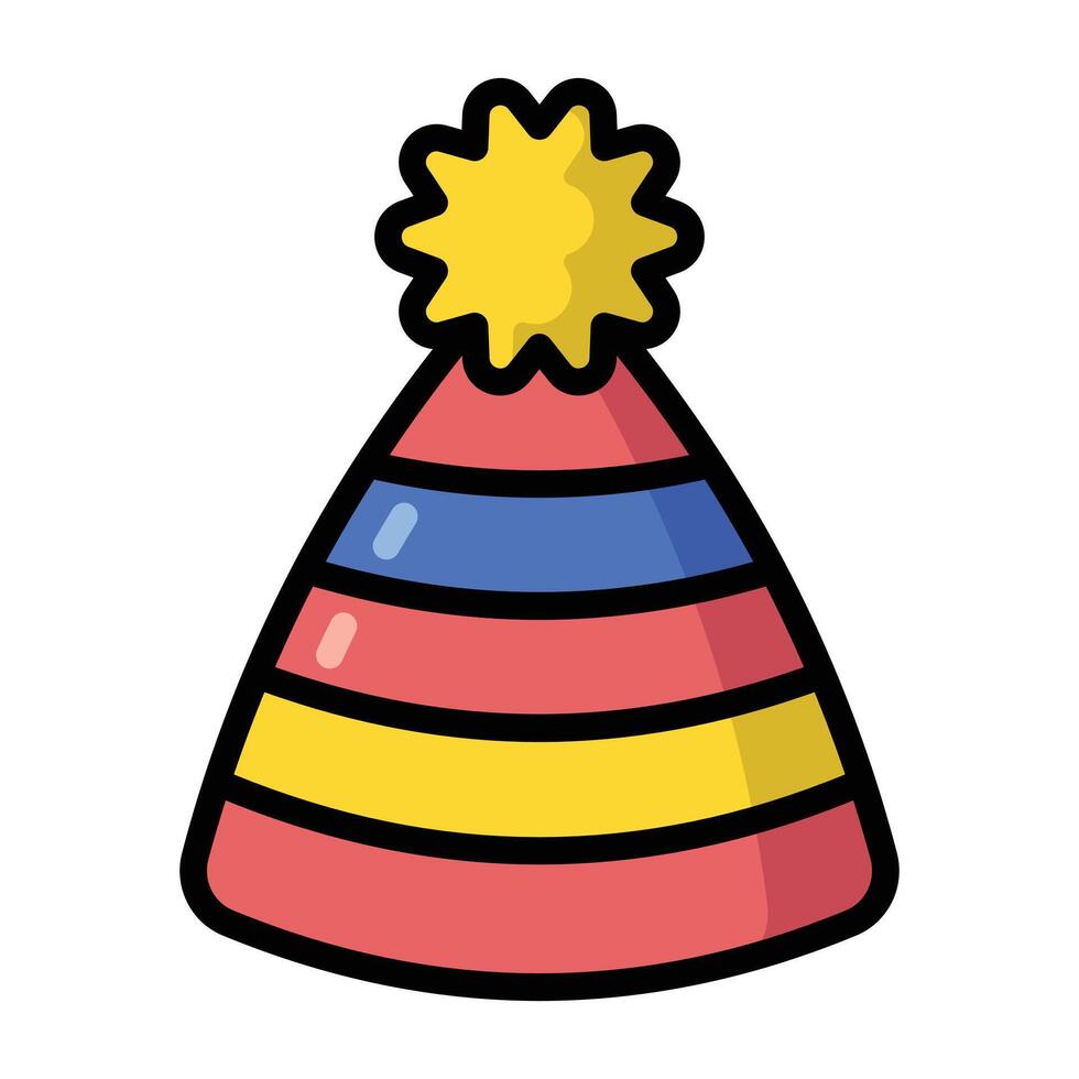 Simple Party Hat colorful icon. The icon can be used for websites, print templates, presentation templates, illustrations, etc vector