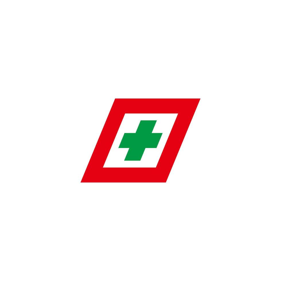 fast plus medical colorful trapezoid design vector