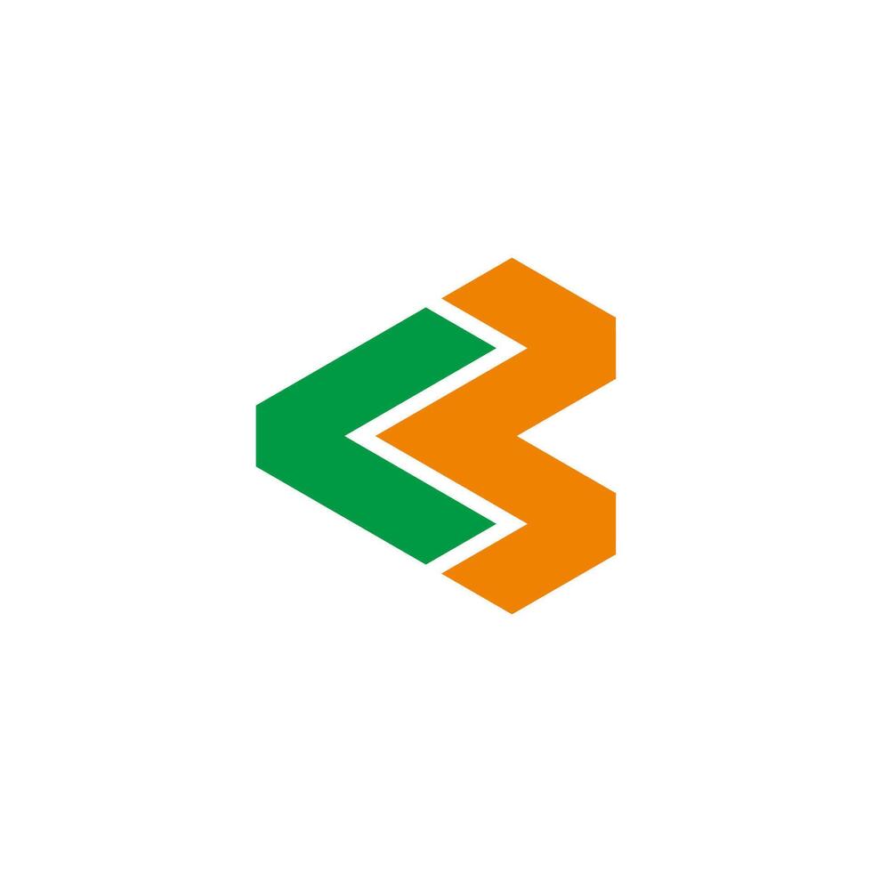 letter cb simple colorful abstract geometric logo vector