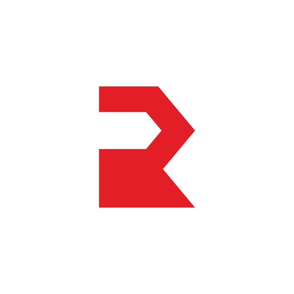 letter r silhouette abstract geometric symbol logo vector