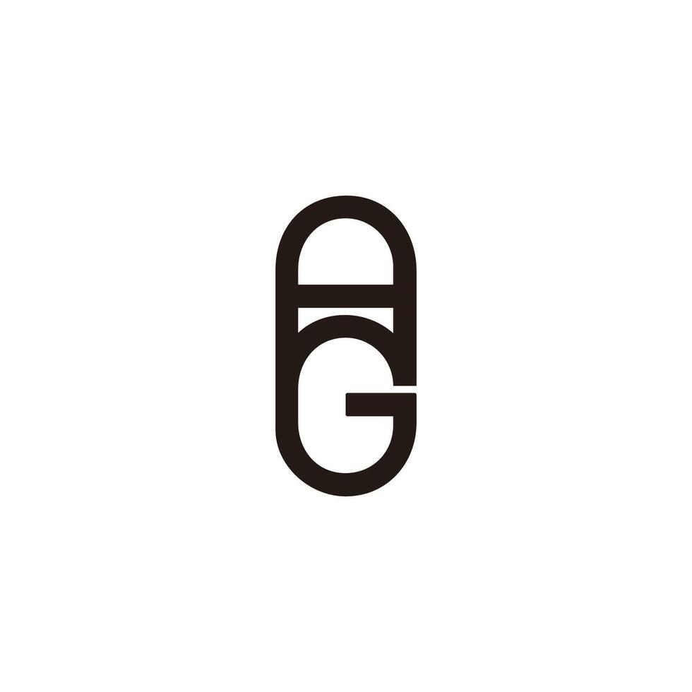 letter ag linked unique simple geometric line logo vector