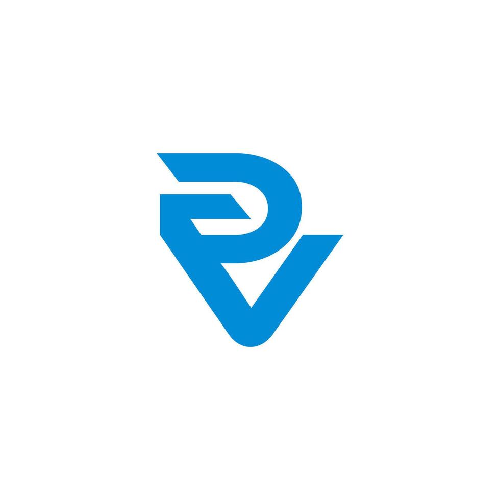 letter pv dynamic abstract simple logo vector