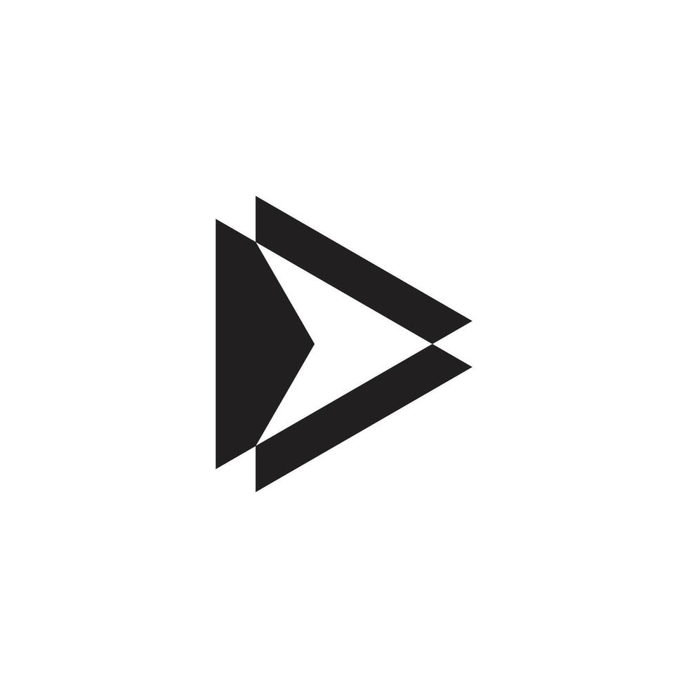 letter d triangles arrow direction logo vector