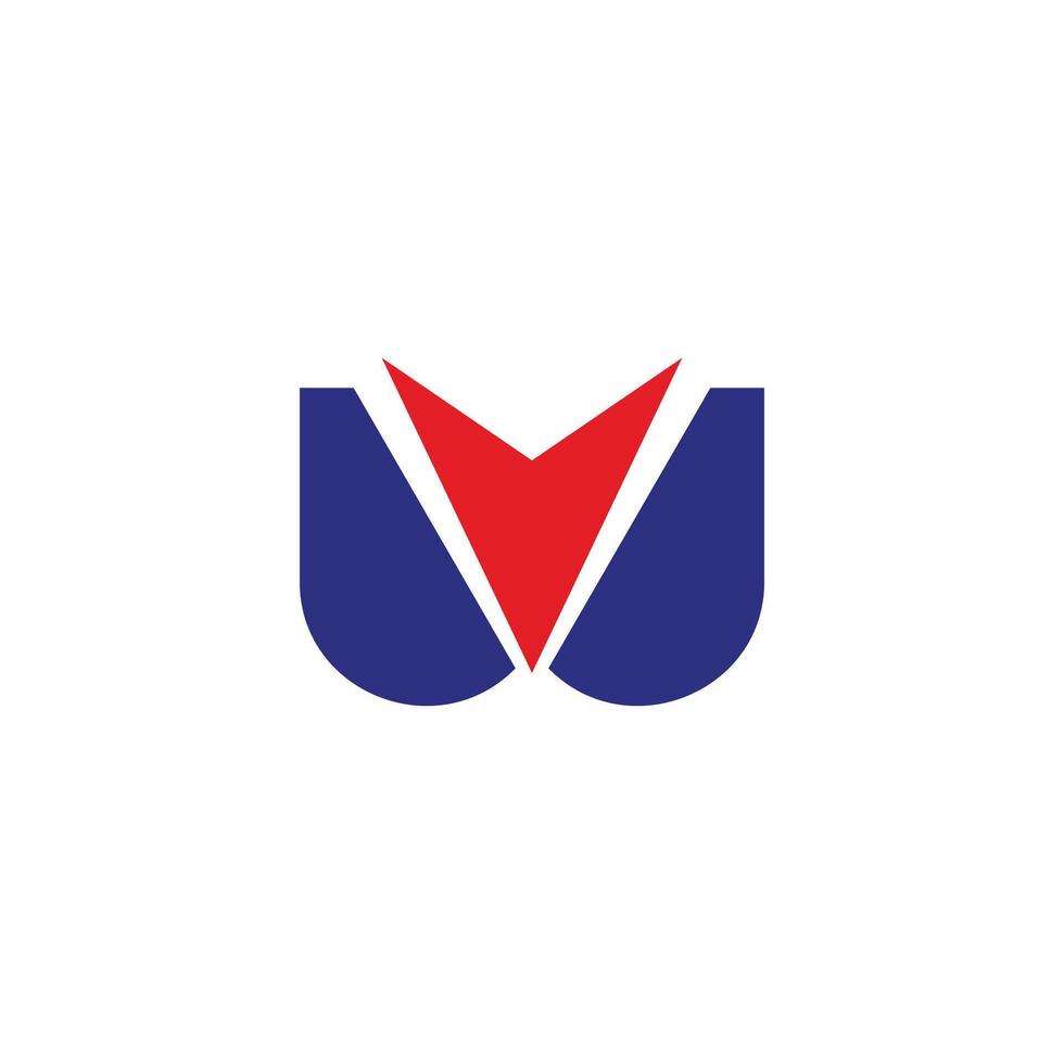letter w arrow point cursor simple geometric logo vector