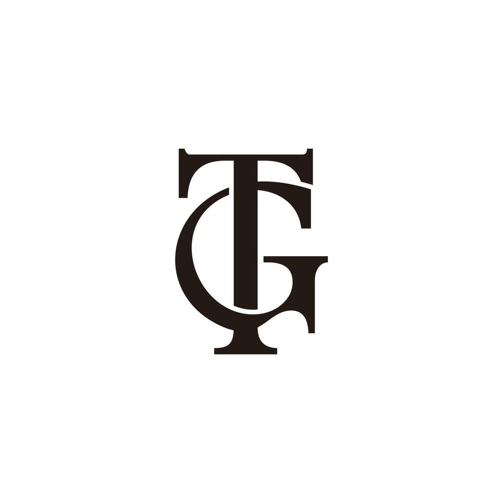 letter tg linked overlapping elegant logo vector