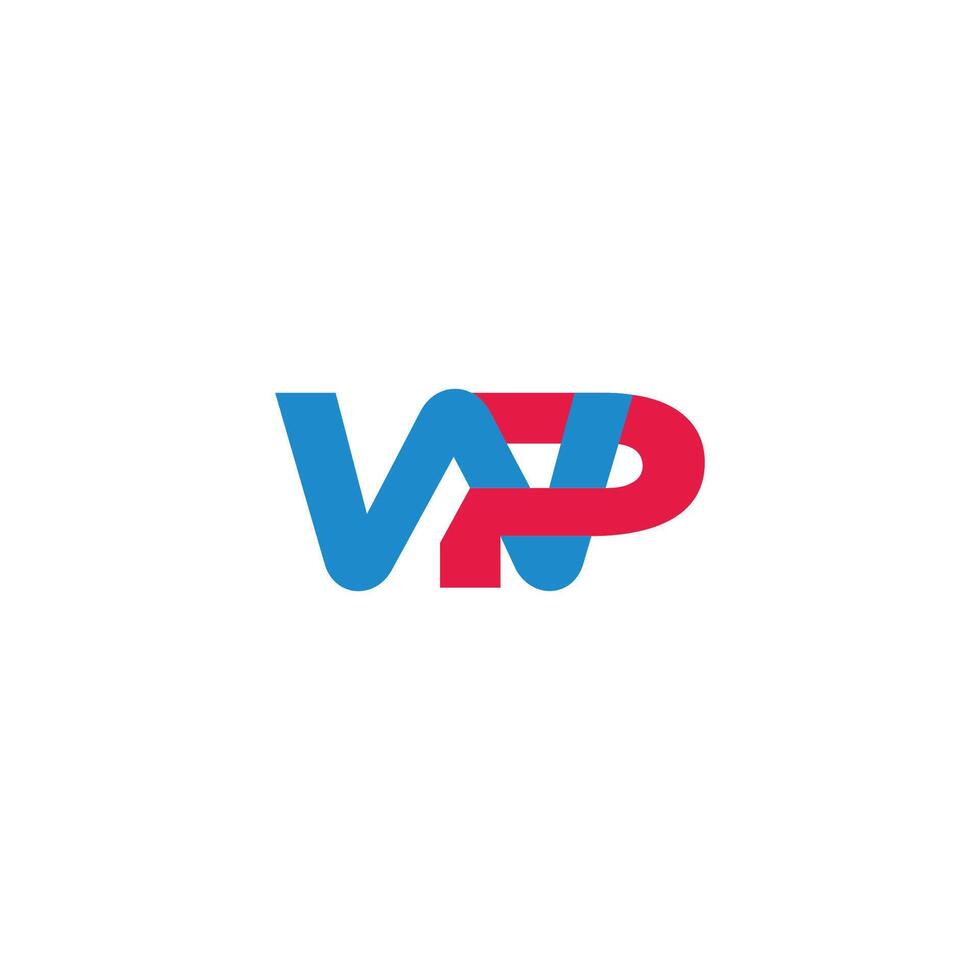 letters wp linked pverlap simple font logo vector