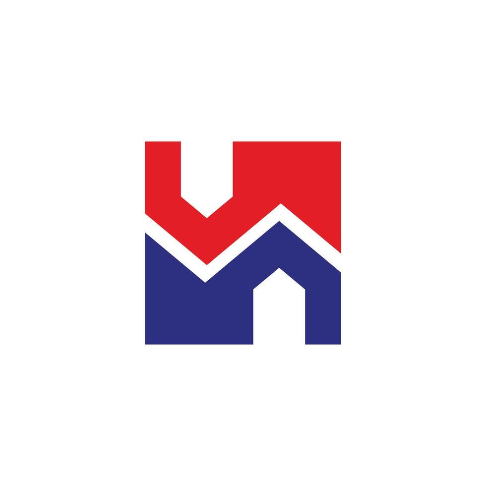 letter nu colorful house silhouette resident logo vector