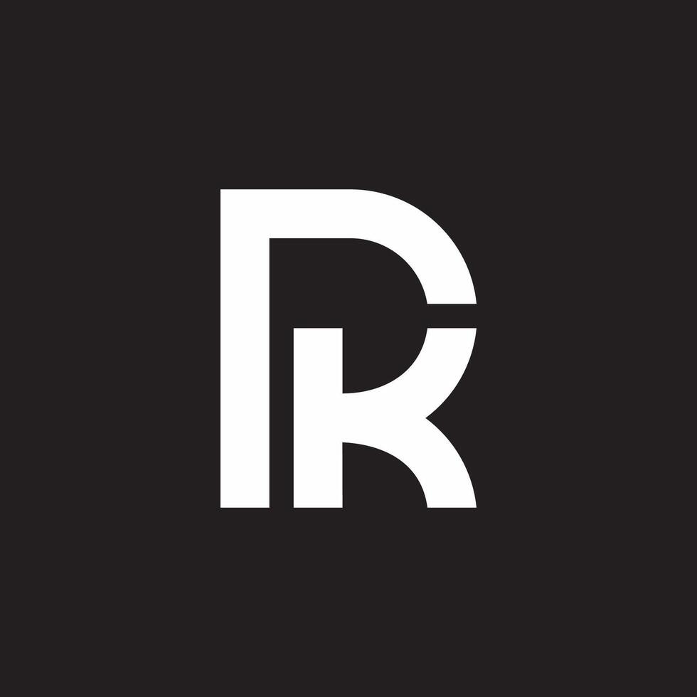 letter pk simple linked geometric linear logo vector