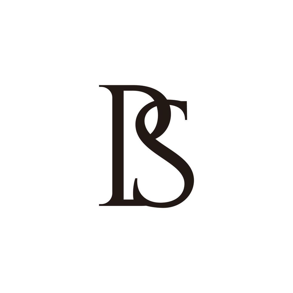 letter pbs simple linked elegant simple logo vector