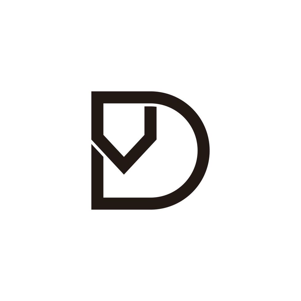 letter dv simple geometric lines logo vector