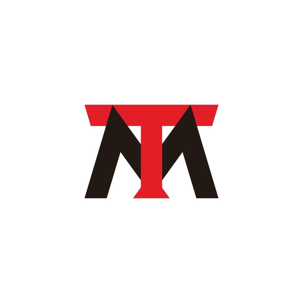 letters tm simple coloful overlap simple logo vector