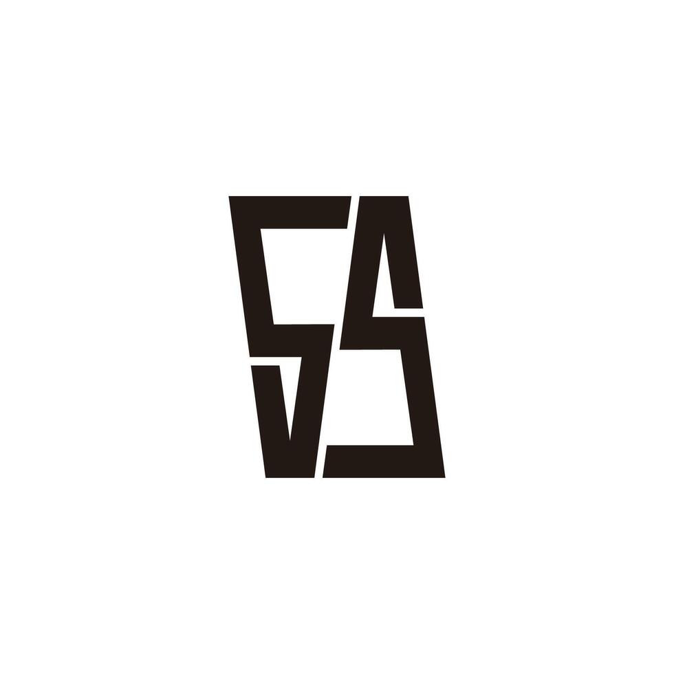 letters ss simple geometric line symbol logo vector
