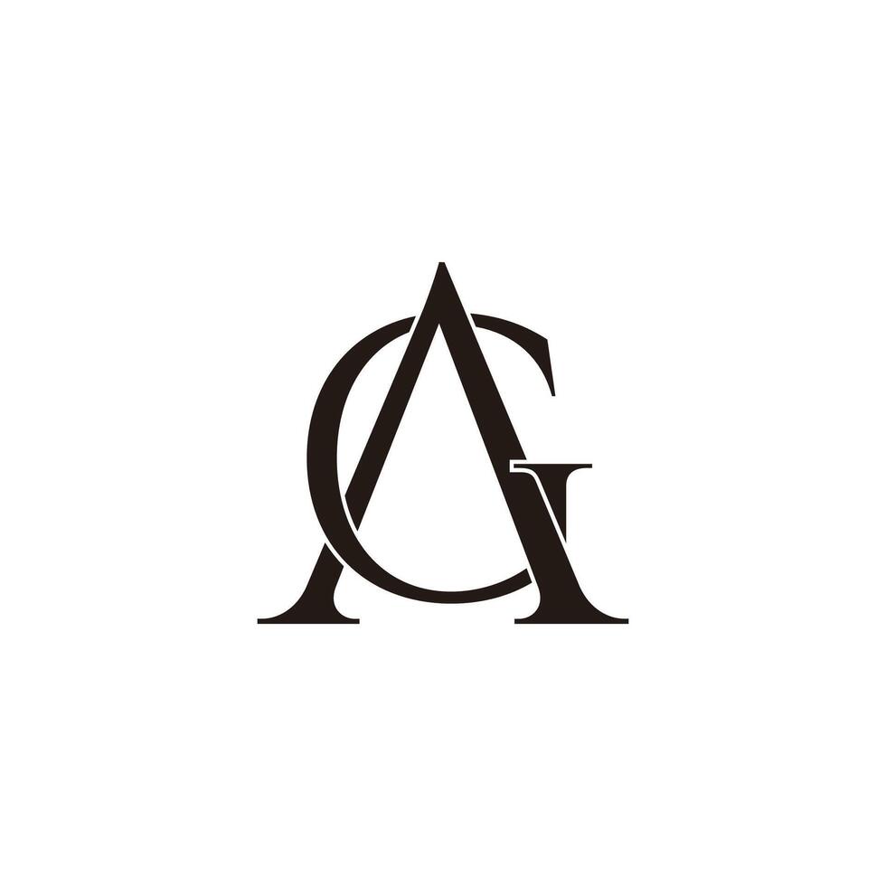 letter ag triangles circle linked elegant logo vector