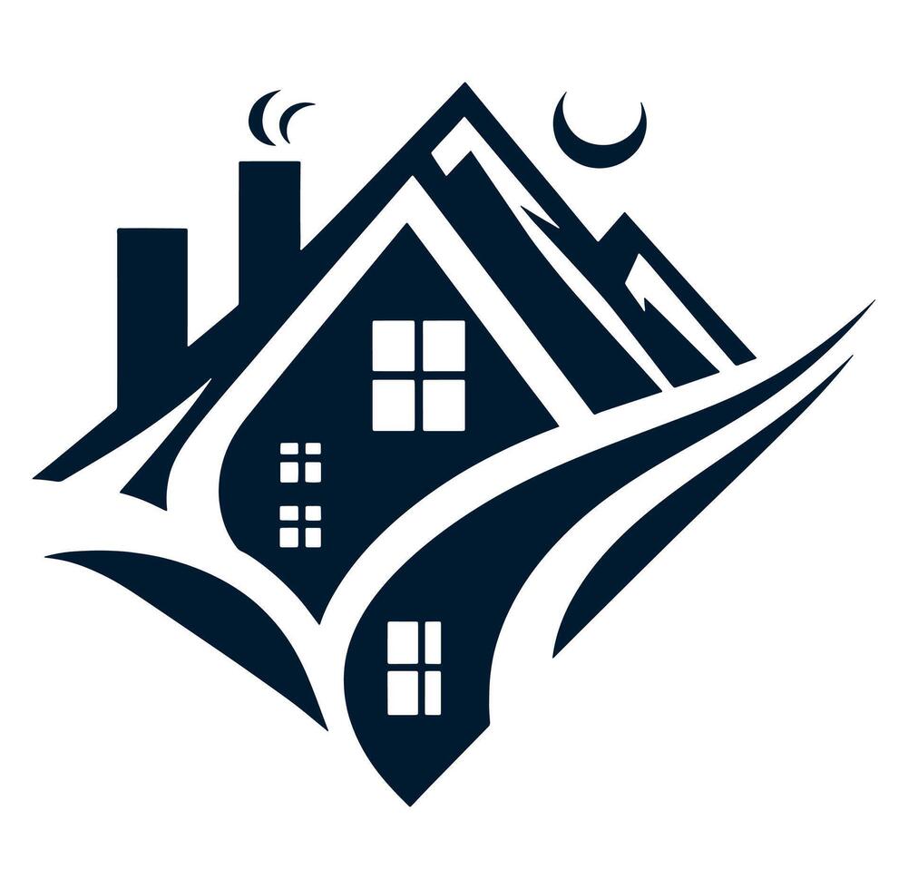 A house with a mountain in the background vector