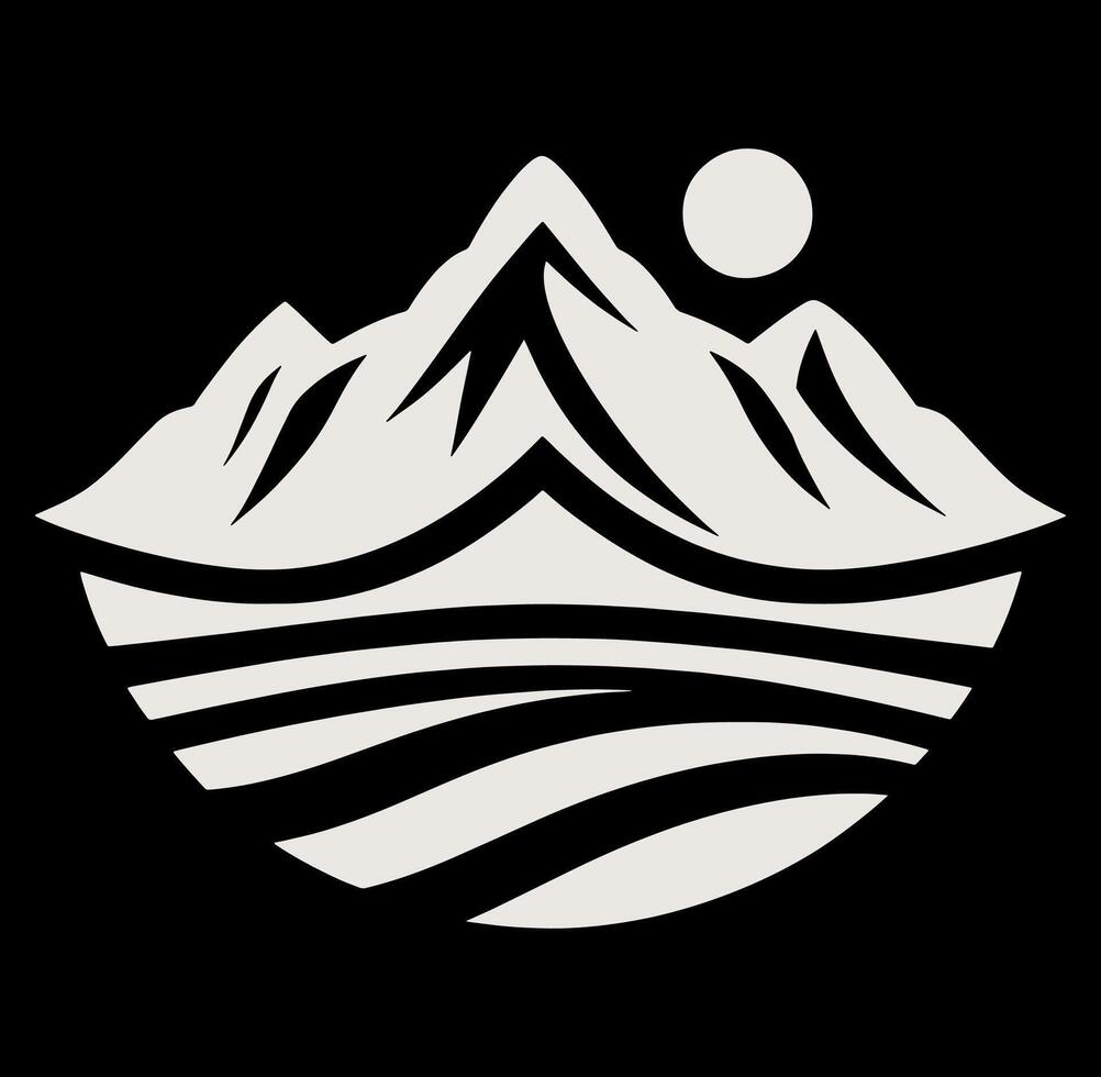 Mountain and water logo vector