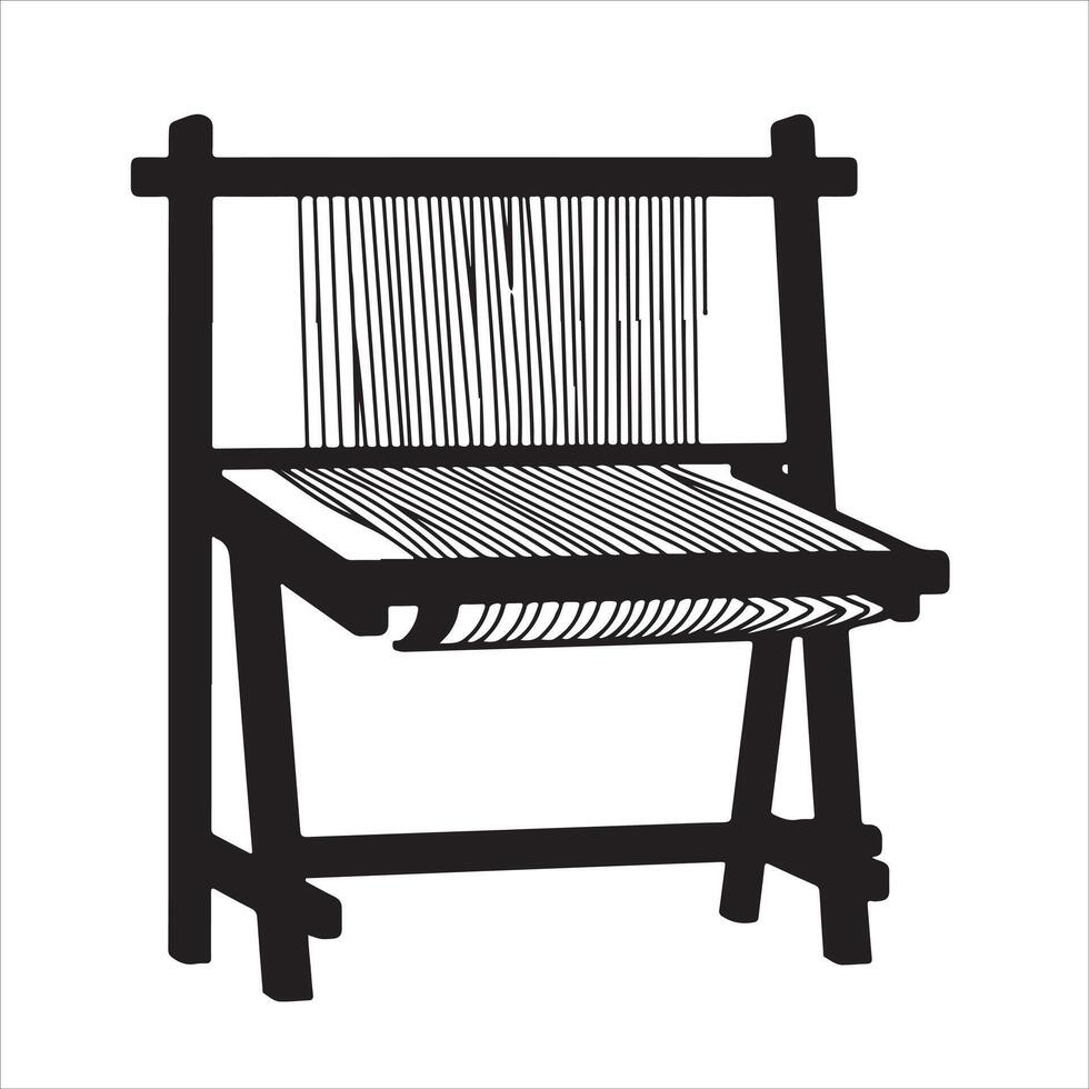 A black and white illustration of a chair vector
