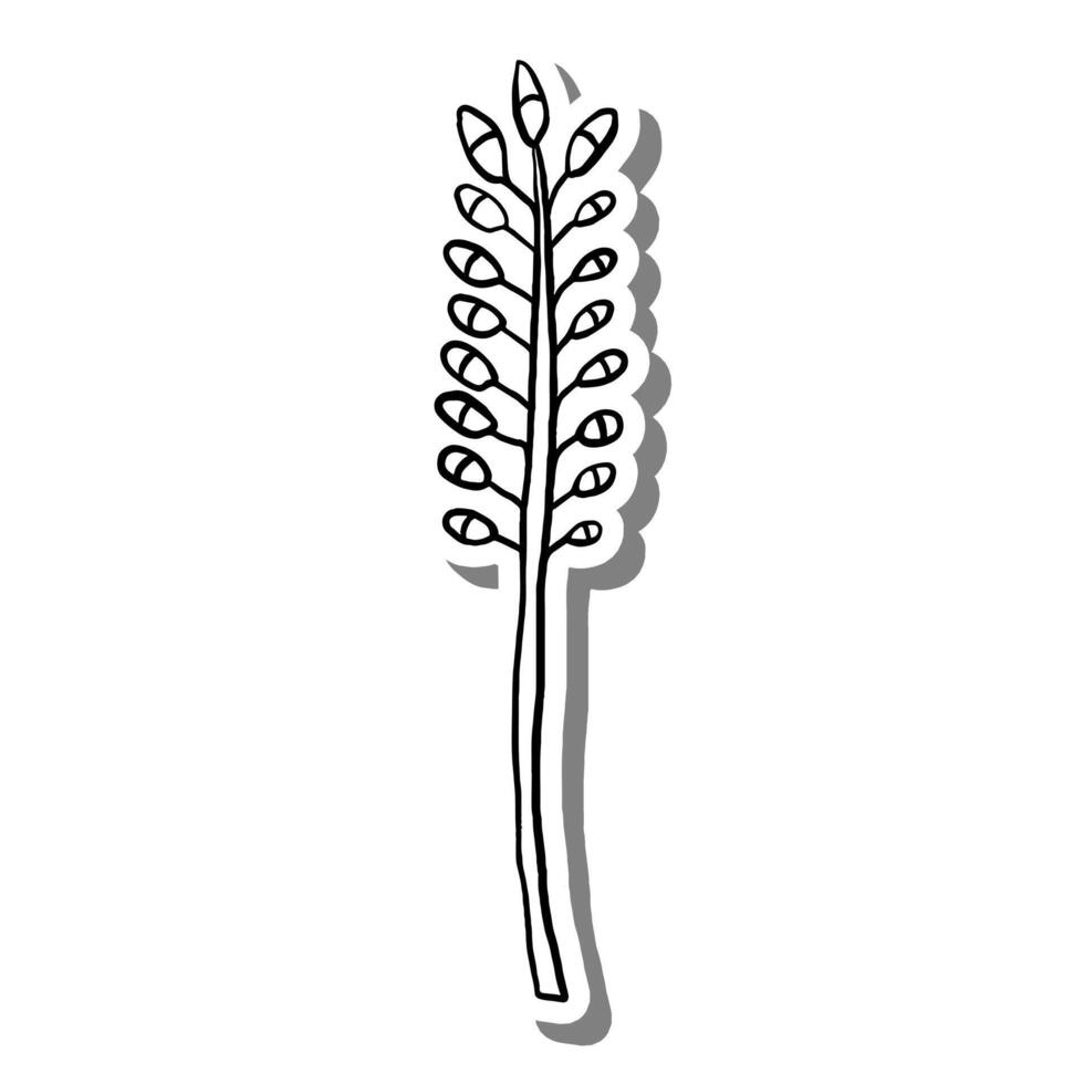 Pollen Outline on white silhouette and gray shadow. Hand drawn cartoon style. illustration for decorate and any design. vector