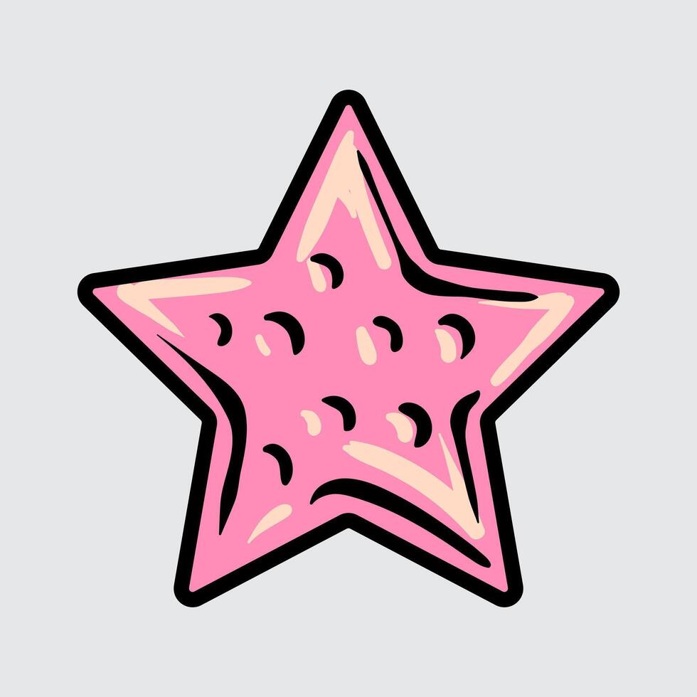 Starfish isolated cartoon illustration with light background vector