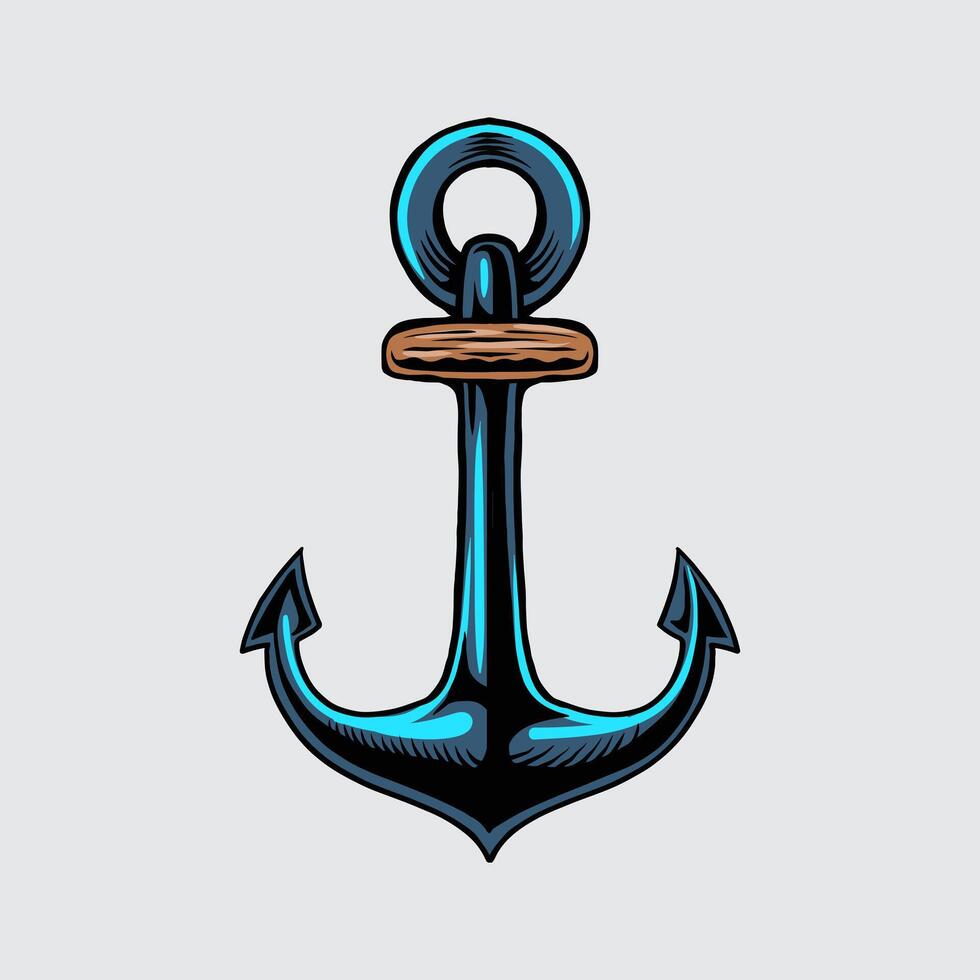 Ship anchor isolated cartoon illustration with light background vector