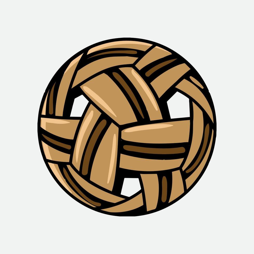 Takraw Ball Sport Cartoon Illustration vector