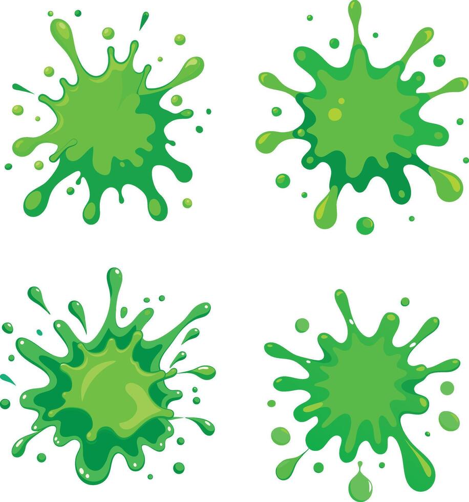 Green Paint Splatter Designs vector