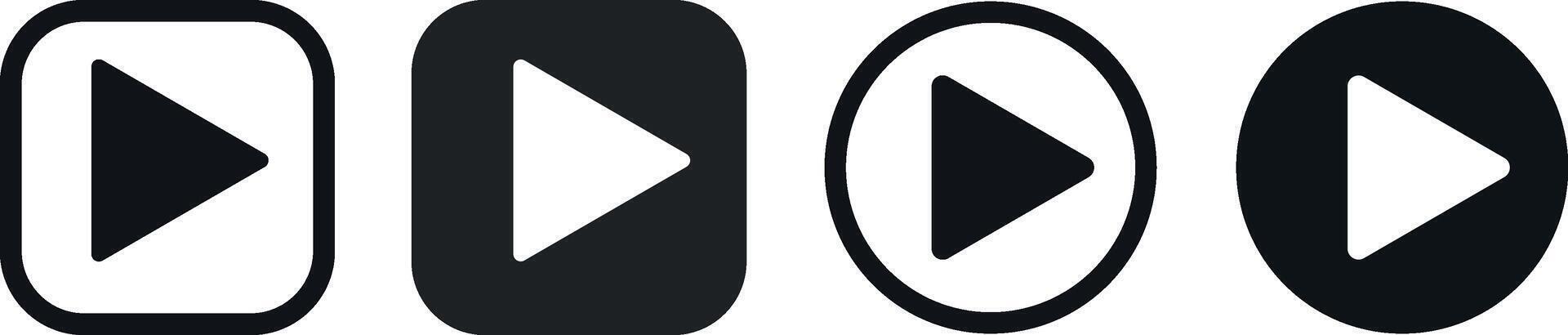 Play Button Icons Set Illustration. vector