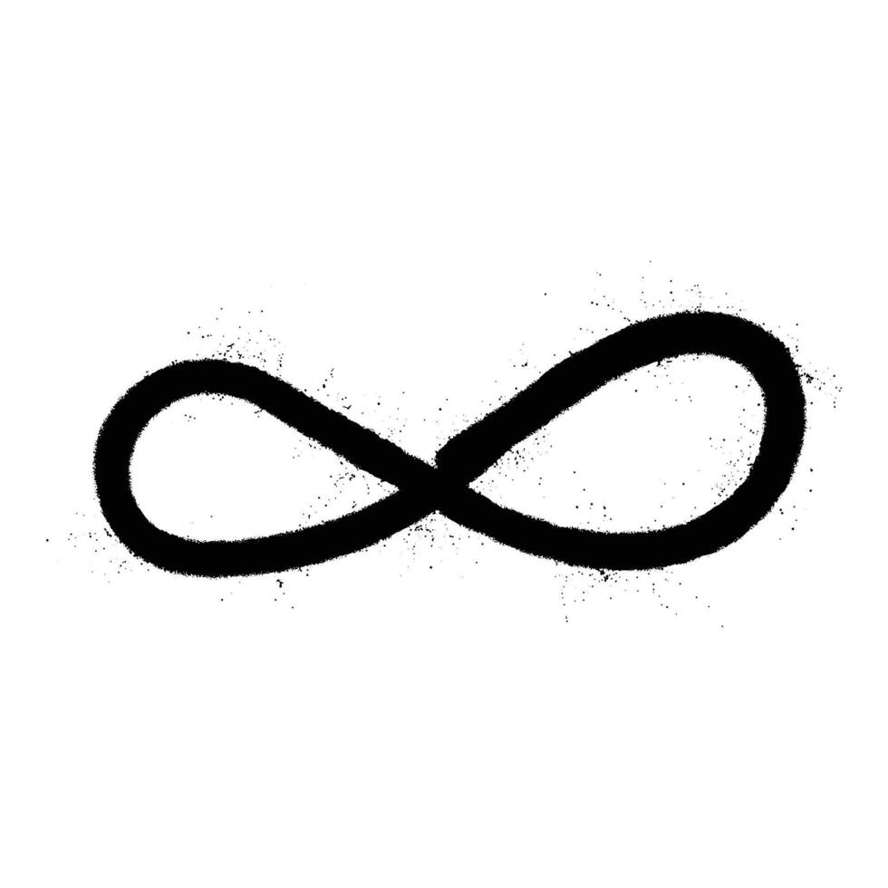 Black Spray Paint Graffiti Infinity Symbol with Spray Texture vector