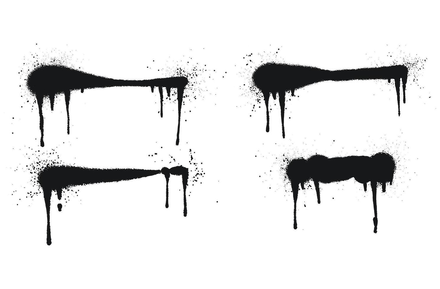 High-quality spray paint drip marks with splatter textures, perfect for street art projects, urban designs, music posters, t-shirt prints, graffiti backgrounds, and edgy visual styles. vector