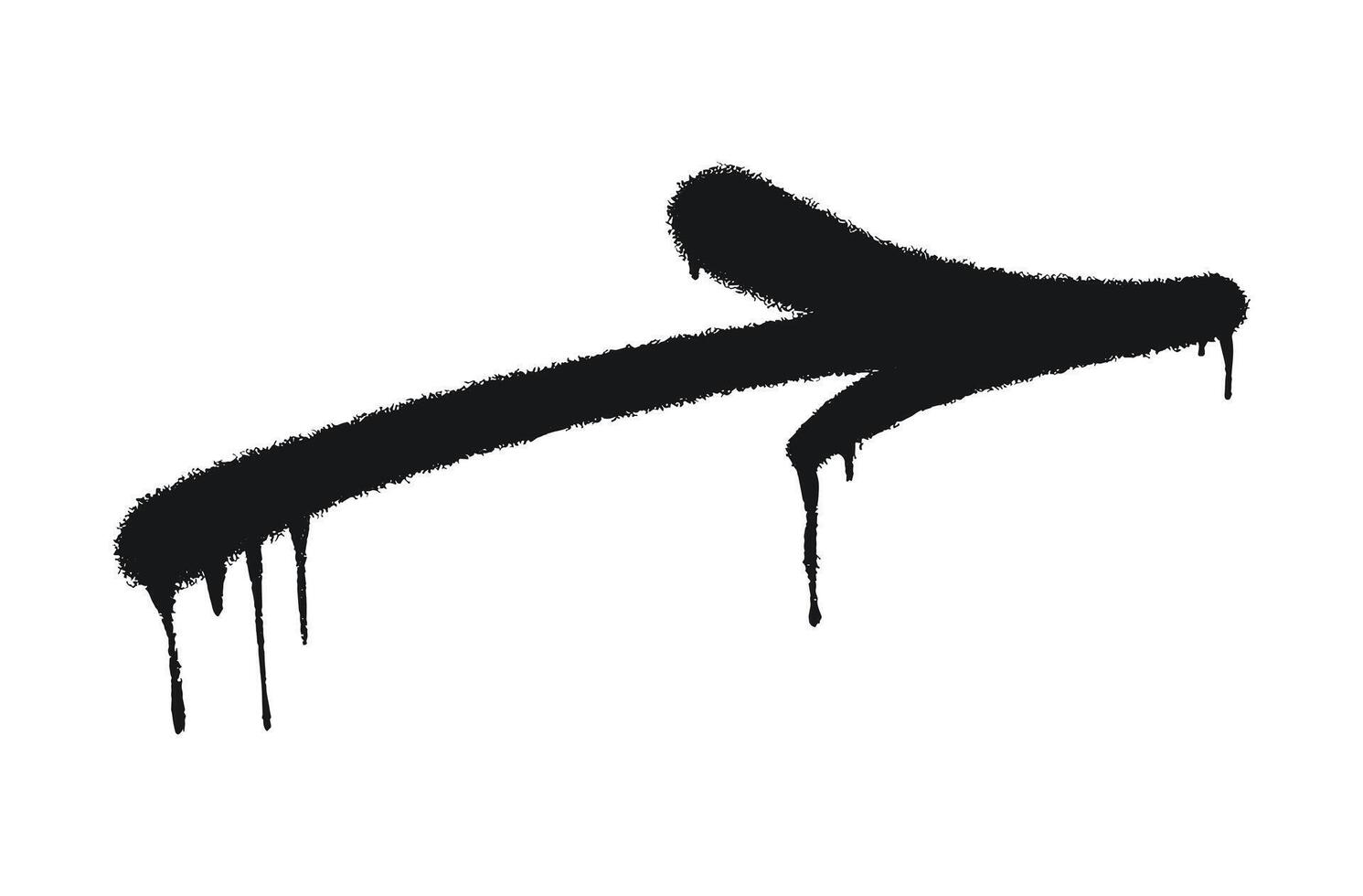 Black Spray Paint Graffiti Arrow Pointing Right with Dripping Ink vector