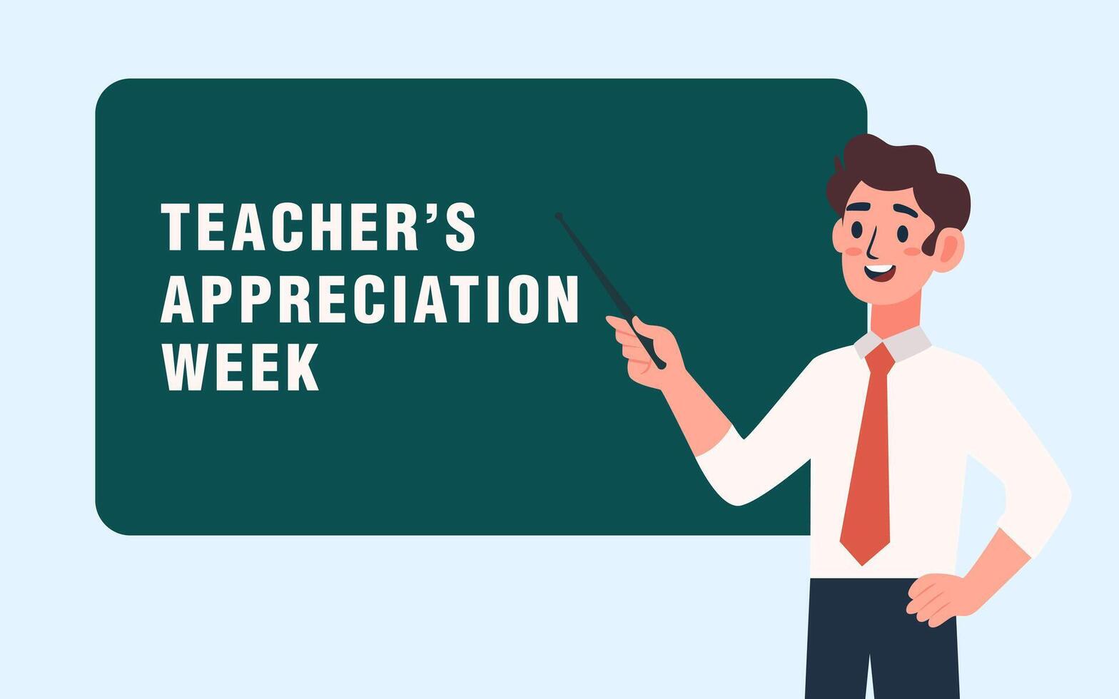 Teacher appreciation day background .Happy teacher's day poster . Teacher explaining gesture illustration vector