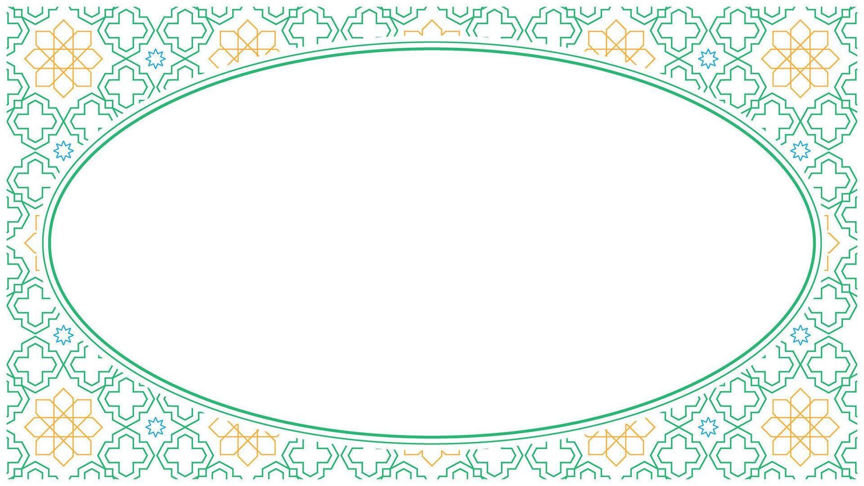 Elegant frame with geometrical mosaic pattern and oval blank space vector