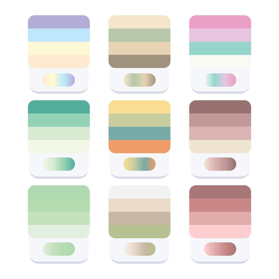 Multi Color swatch with gradient preview vector