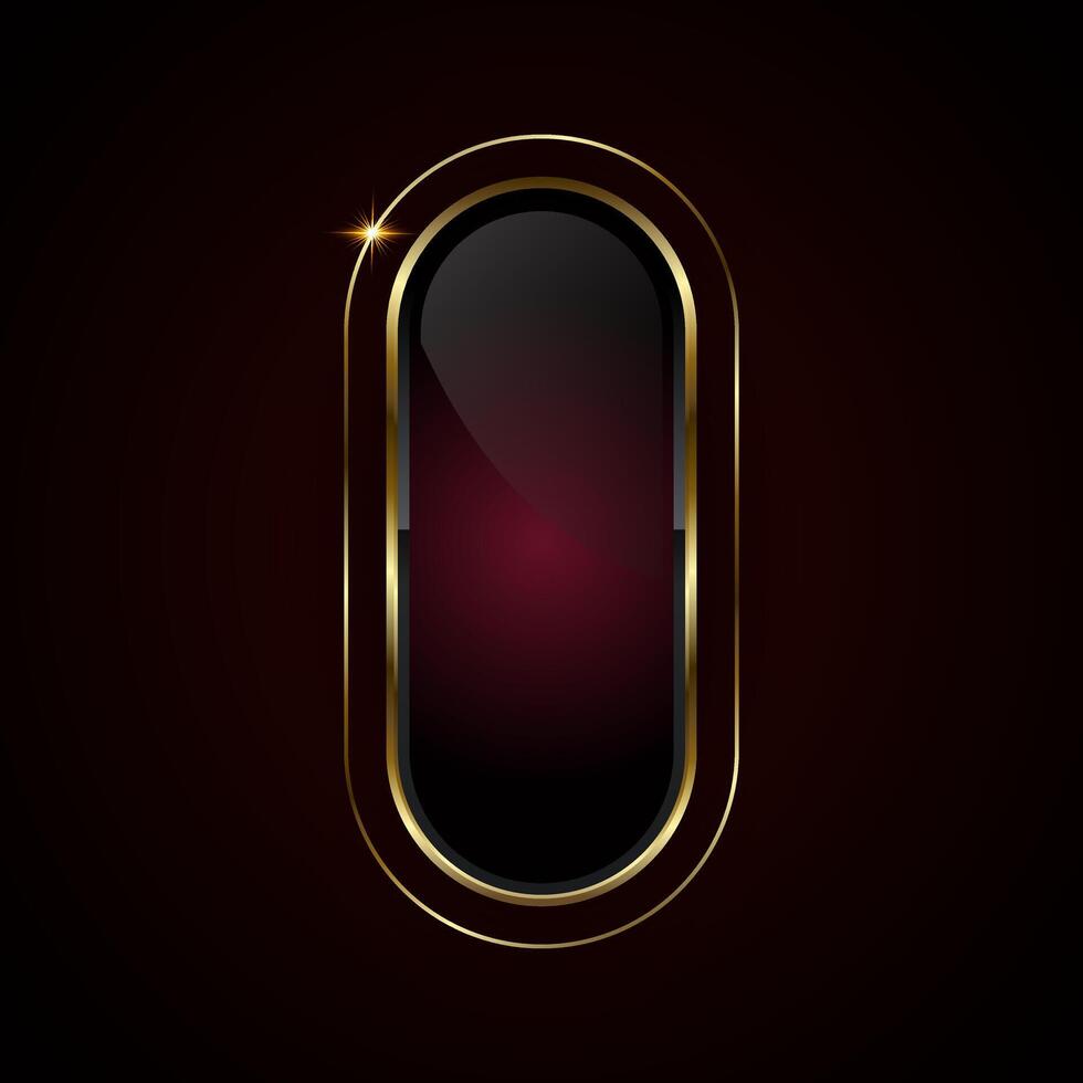 A luxury red button exudes sophistication with its smooth gradient finish and dark, rich tones against a deep maroon background., illustration vector