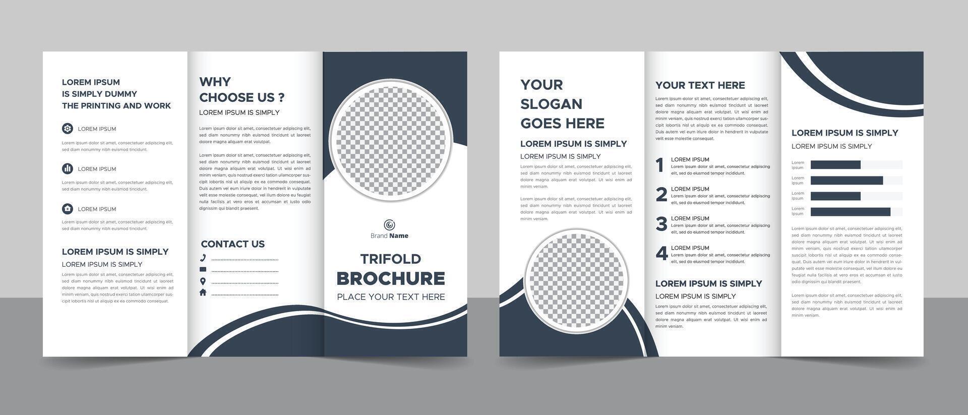 Elegant Trifold Brochure Template for Business Promotion vector