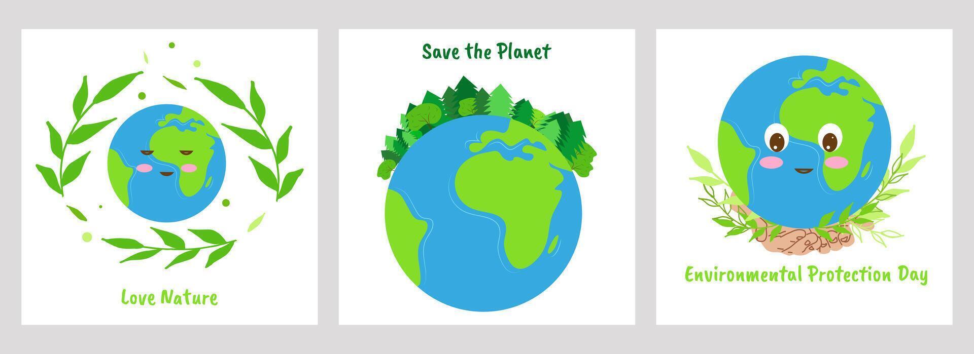 World Environment Day poster set Earth day vector
