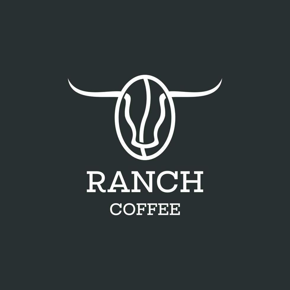 Ranch coffee logo design creative idea vector