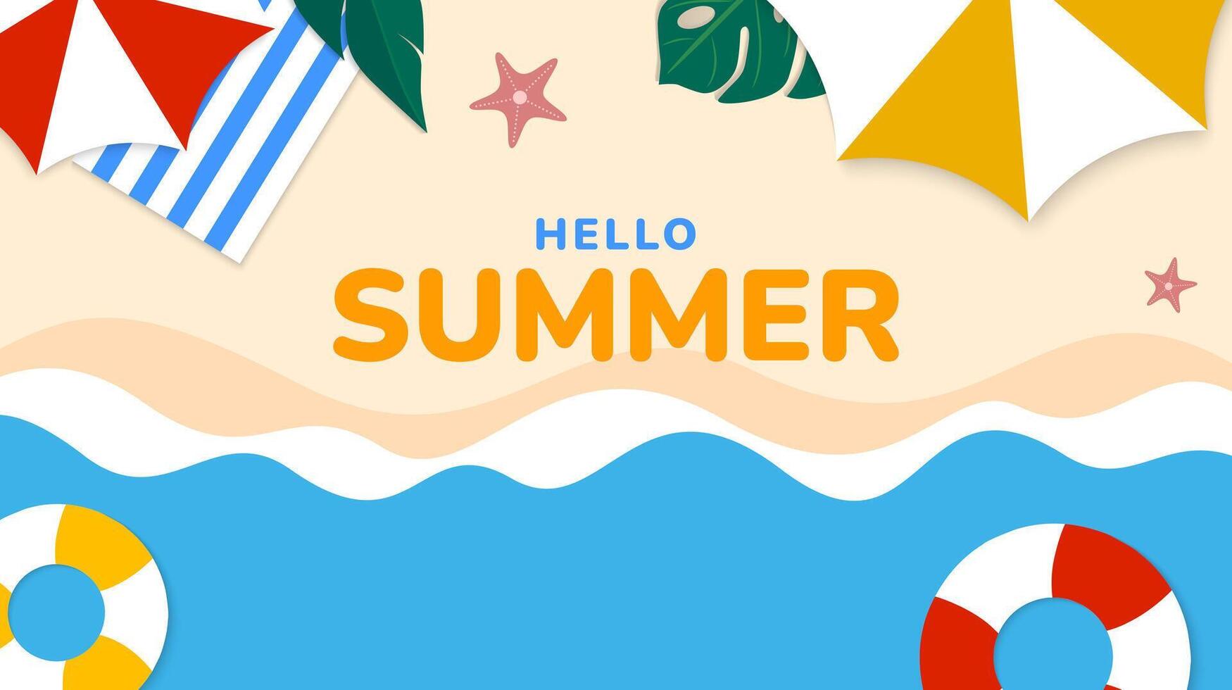 Summer beach background. Summer vacation concept design. vector