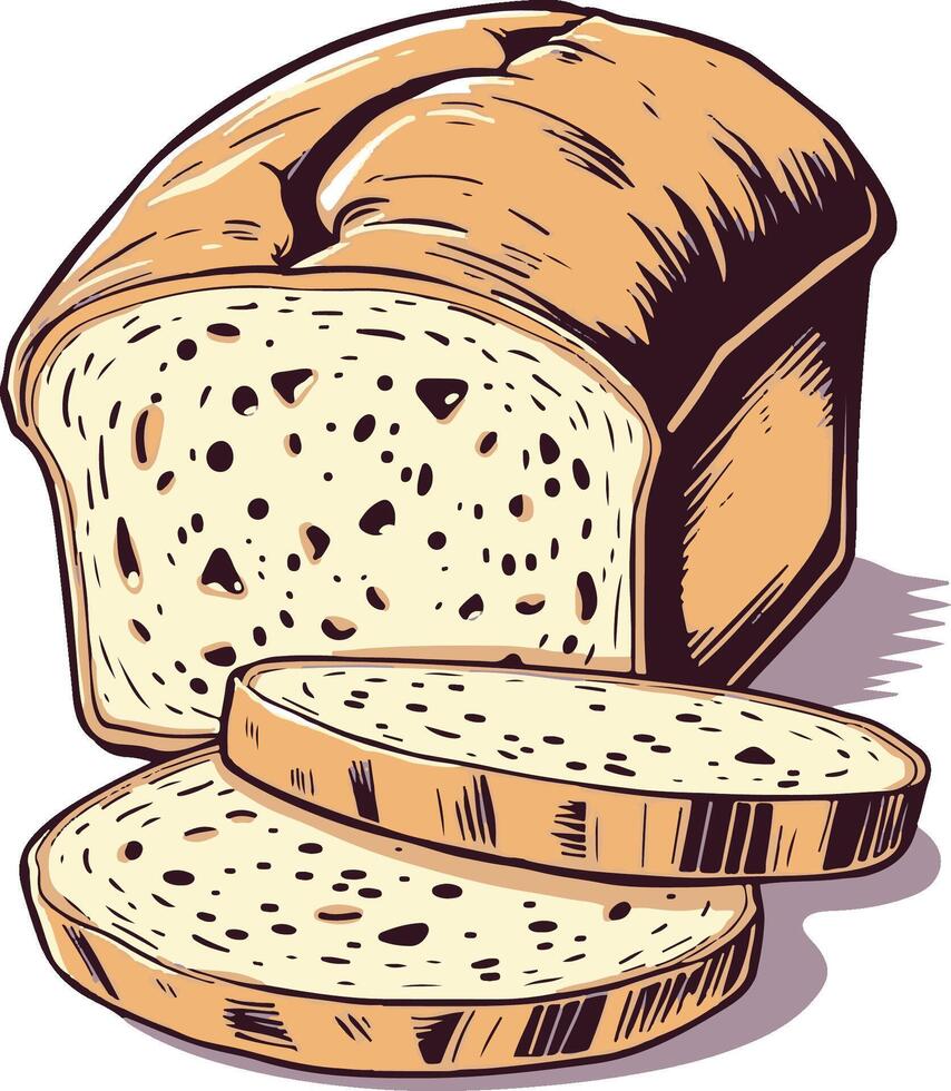 Sliced loaf of bread vector